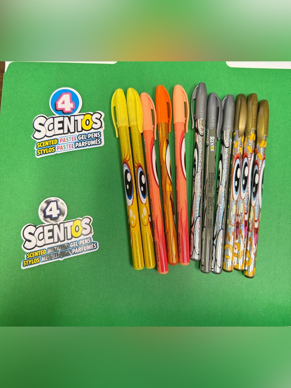Scentos Scented Gel Pen Set - Yellow, Orange, Peach, Silver, Gold- NEW - Unused